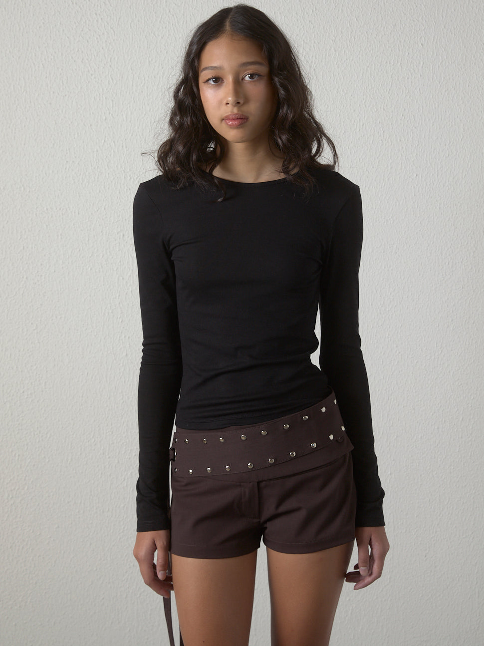 Long sleeve top with layered back detail