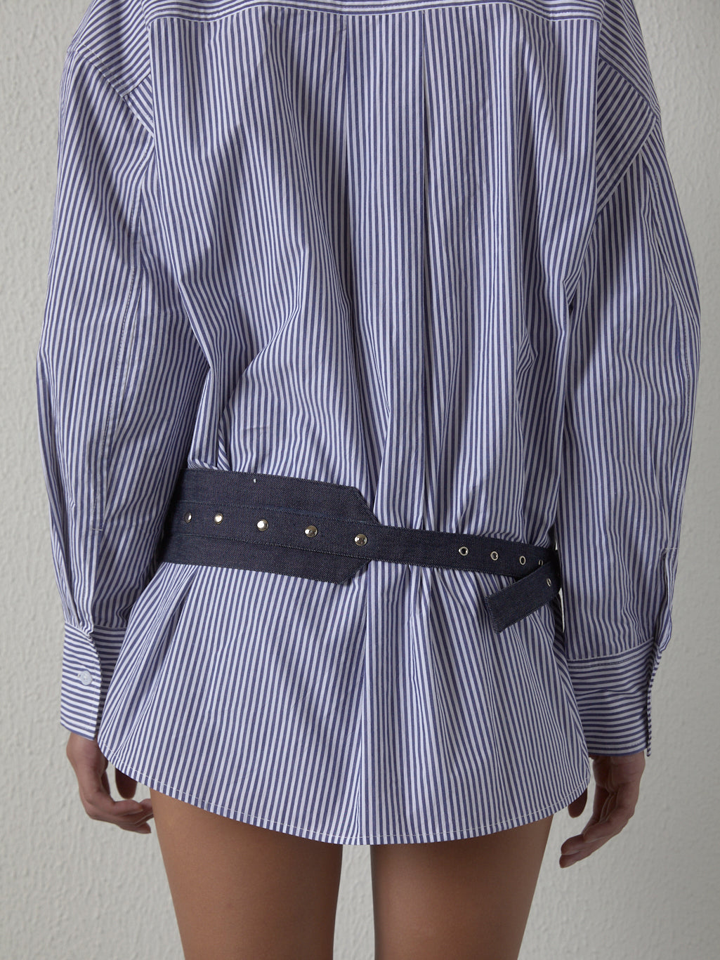 Denim studded belt