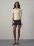 Asymmetric sleeve layered top