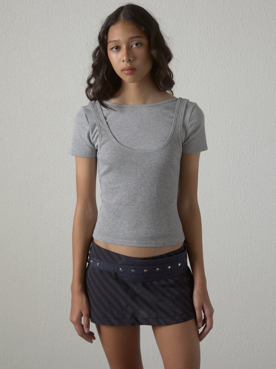 Striped micro skort