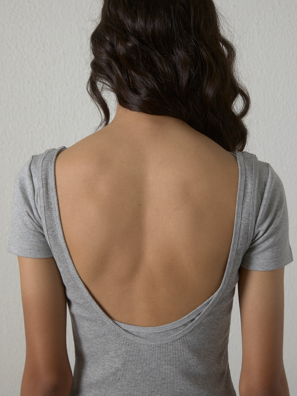 Deep back tee