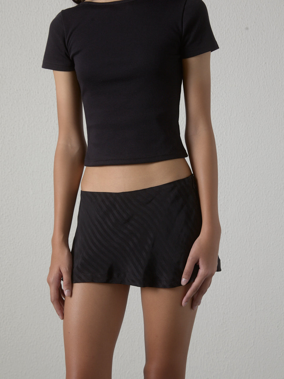 Striped micro skort
